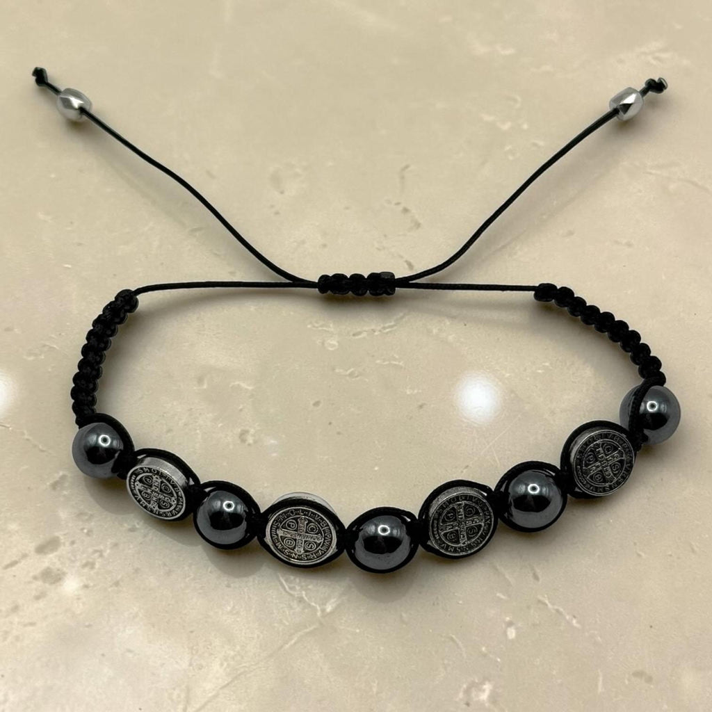 Black Hematite St. Benedict Bracelet