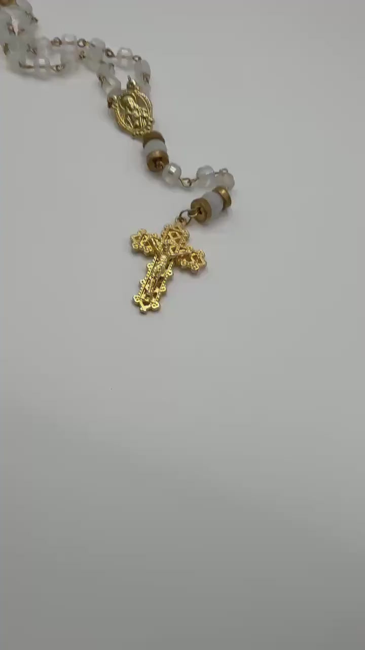 Glass and Gold Marian Rosary