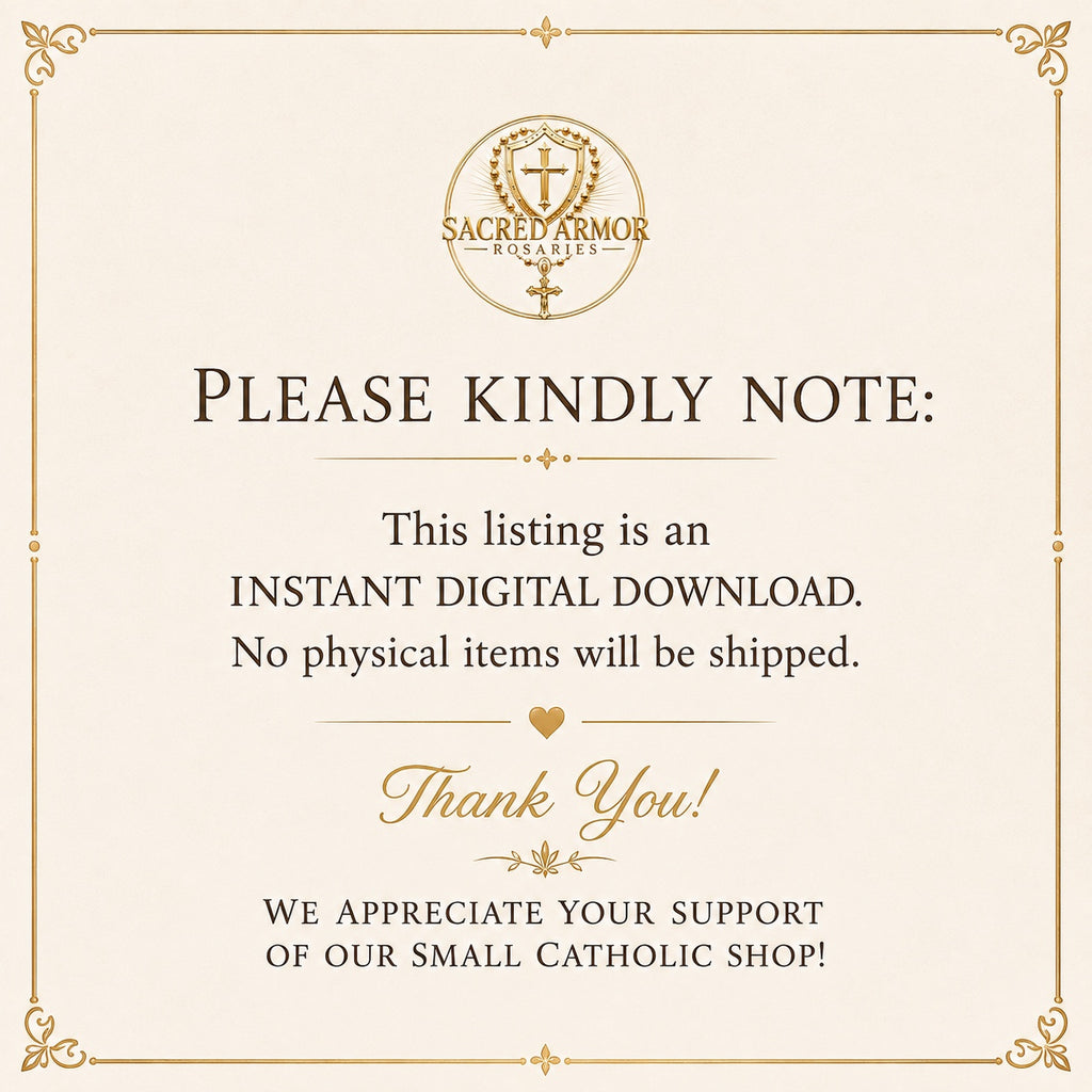 Sacred Armor Rosaries instant digital download notice no physical item will be shipped