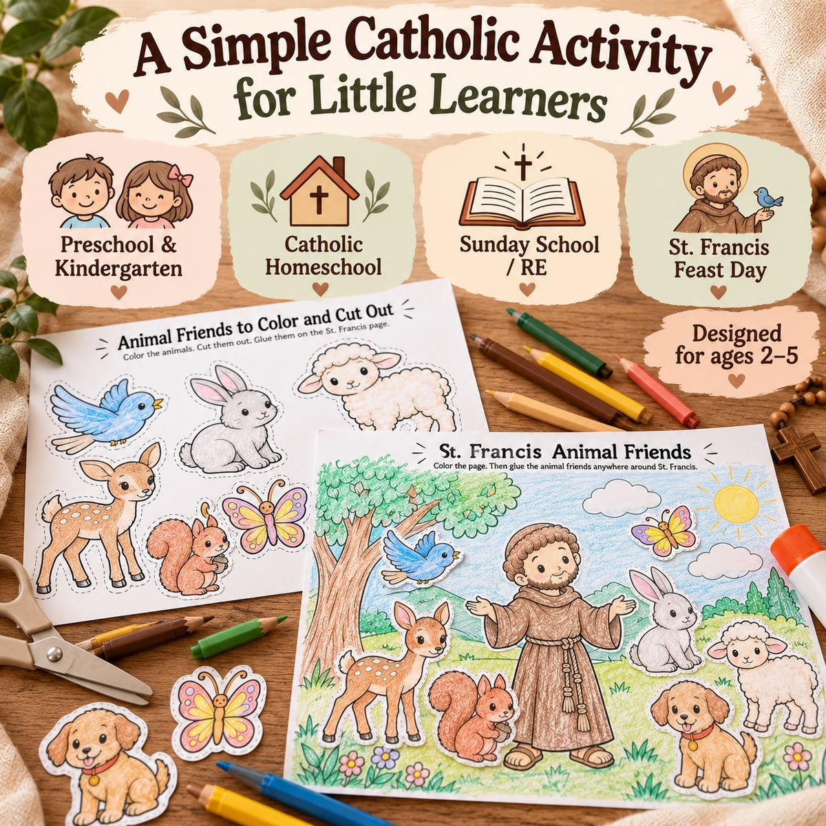 Catholic preschool homeschool and religious education activity